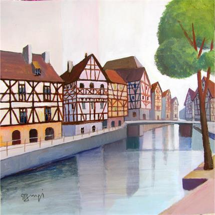 Painting AN 207 Alsace by Burgi Roger | Painting Figurative Acrylic Landscapes, Urban