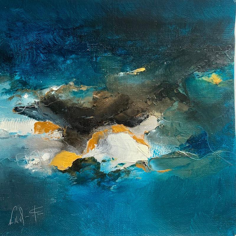Painting Et si la nuit by Dumontier Nathalie | Painting Abstract Minimalist Oil