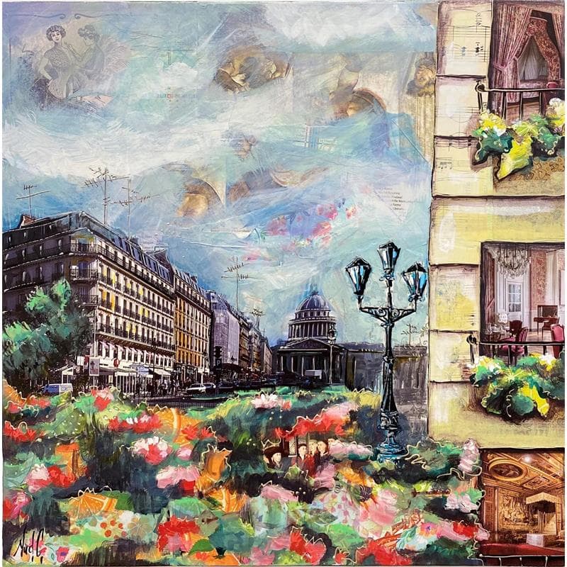 Painting Le Panthéon by Aud C | Painting Figurative Urban