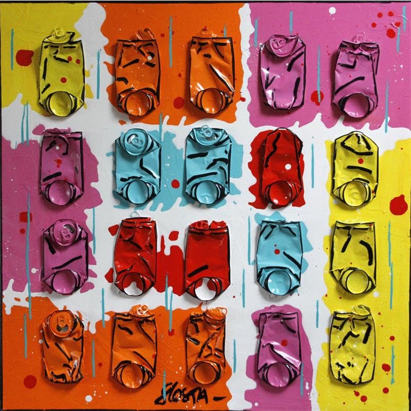 Peinture Candy par Costa Sophie | Tableau Pop-art Acrylique Minimaliste, Scènes de vie