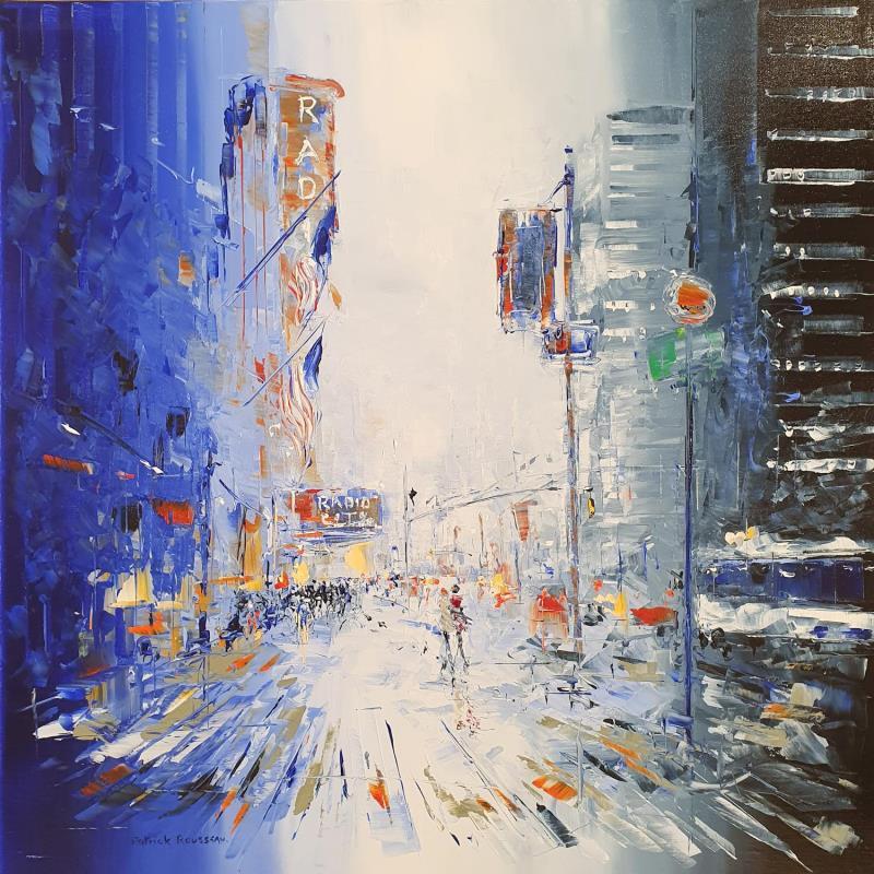 Gemälde a foggy day in Manhattan von Rousseau Patrick | Gemälde Figurativ Landschaften Urban Öl