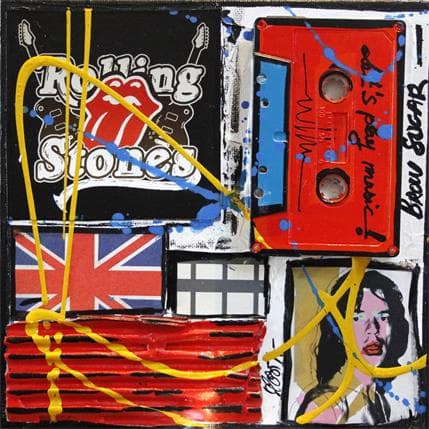 Painting Rolling Stones by Costa Sophie | Painting Pop art Mixed Pop icons, Pop icons