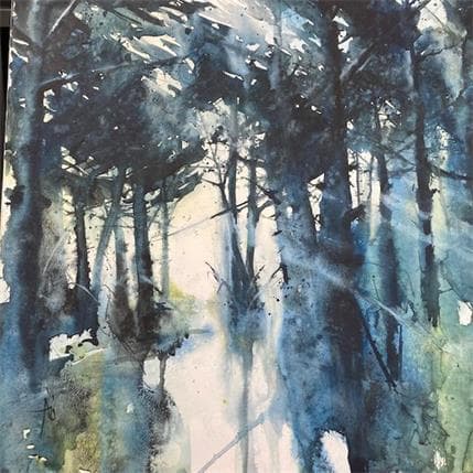 Painting Majestueuse nature by Abbatucci Violaine | Painting Figurative Watercolor Landscapes