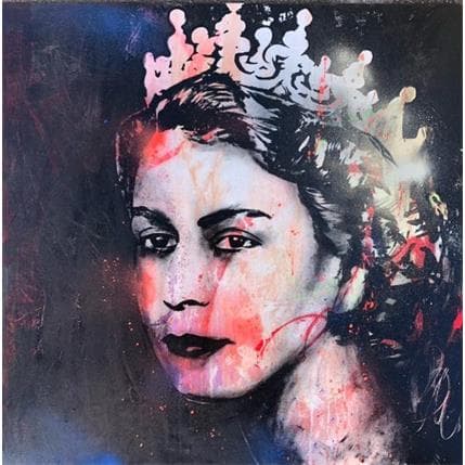 Painting Queen Elisabeth by Mestres Sergi | Painting Pop art Mixed Portrait