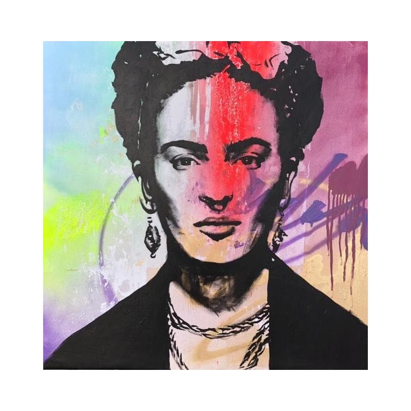 Painting Frida by Mestres Sergi | Painting Pop art Mixed Portrait Pop icons