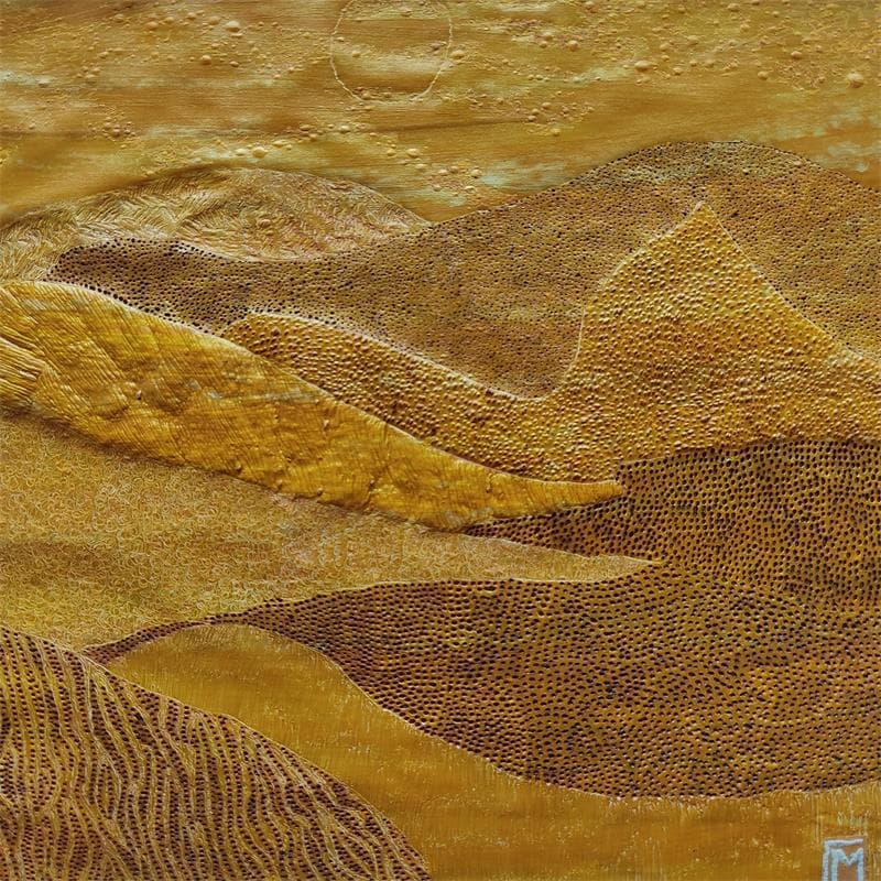 Peinture Dunes par Caviale Marie | Tableau Art Singulier Mixte minimaliste