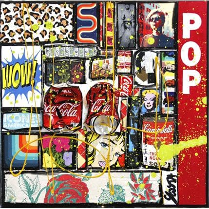 Painting Pop Wow by Costa Sophie | Painting Street art Mixed Pop icons