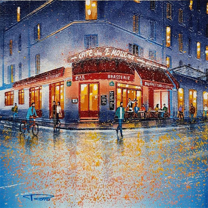 Painting 1. Café des deux moulins by Dessapt Alan | Painting Figurative Oil Pop icons, Urban