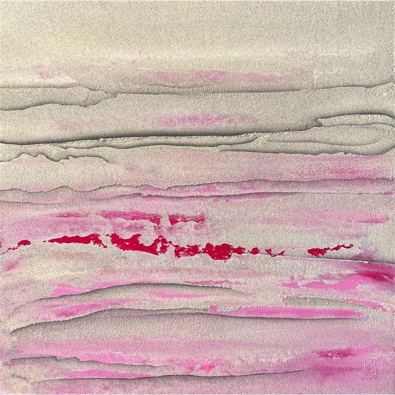 Painting Carré douceur V  by Dupont Céline | Painting Abstract Mixed Minimalist