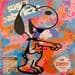 Peinture Snoopy mdr par Kikayou | Tableau Pop Art Mixte icones Pop