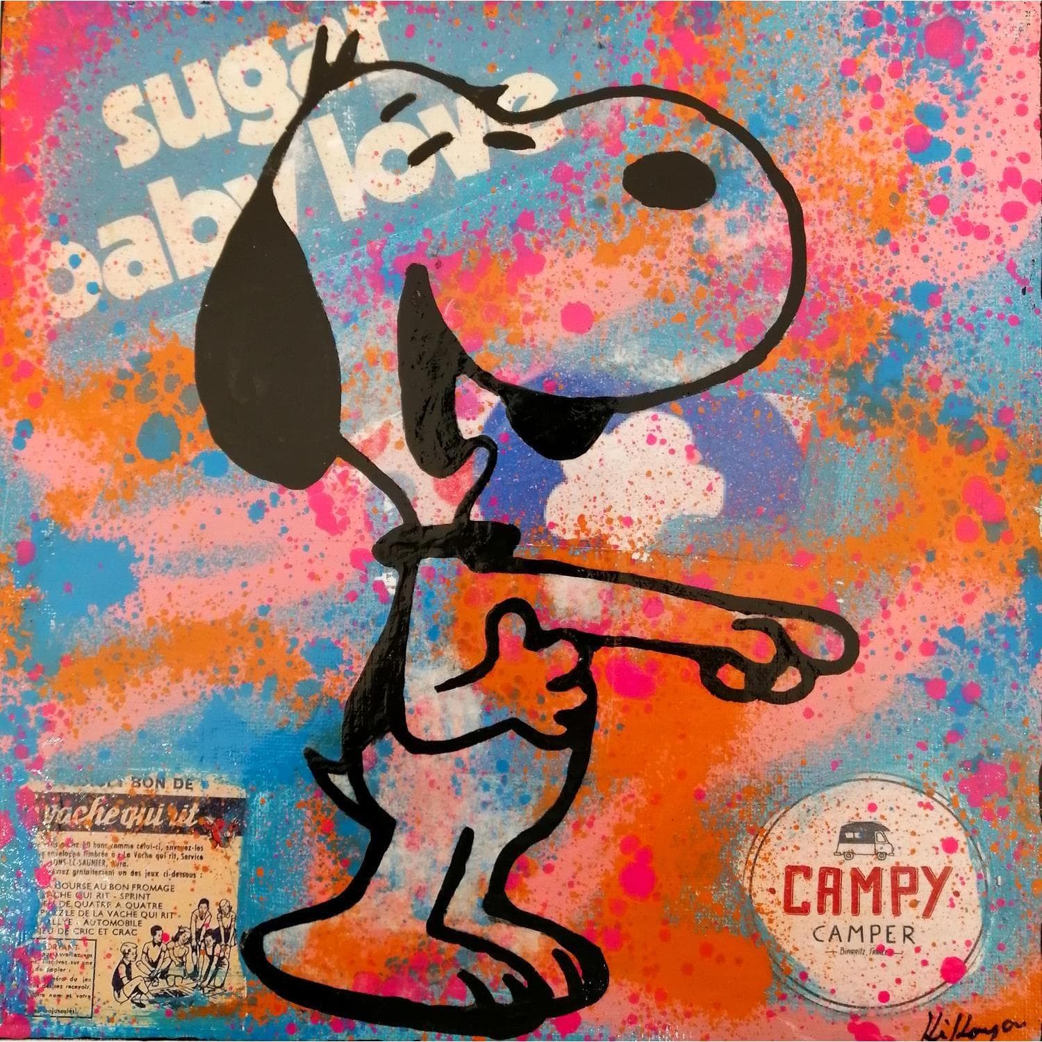 ▷ Painting Snoopy mdr by Kikayou Carré dartistes