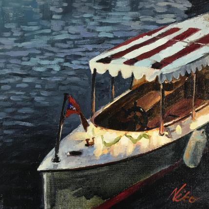 Peinture Holiday boat par Niko Marina  | Tableau Figuratif Huile Urbain