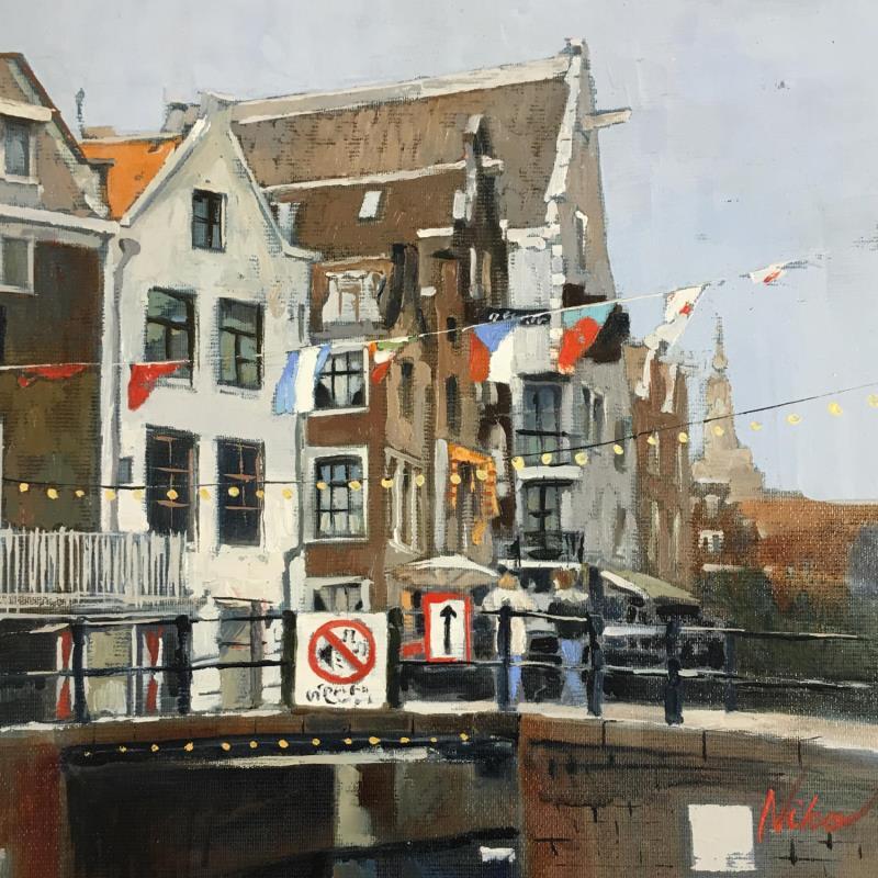 Painting Walk around Amsterdam by Niko Marina  | Painting Figurative Urban Oil
