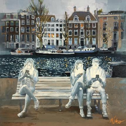 Painting Art in the city by Niko Marina  | Painting Figurative Oil Life style, Urban