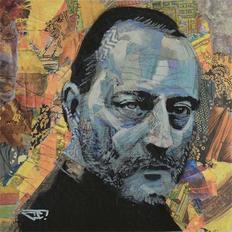 Peinture Jean Reno par G. Carta | Tableau Pop Art Mixte icones Pop