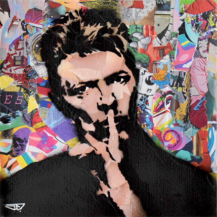 Peinture David Bowie par G. Carta | Tableau Pop Art Mixte icones Pop