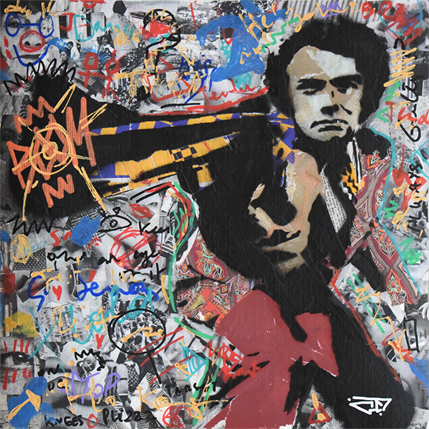 Painting Dirty Harry by G. Carta | Painting Pop art Mixed Pop icons