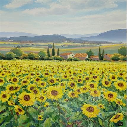 Peinture Sunflower afternoon par Requena Elena | Tableau Figuratif Huile Paysages