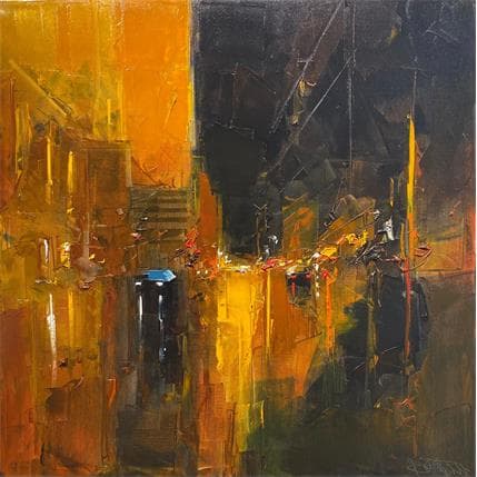 Painting New York by night by Castan Daniel | Painting Abstract Oil Urban