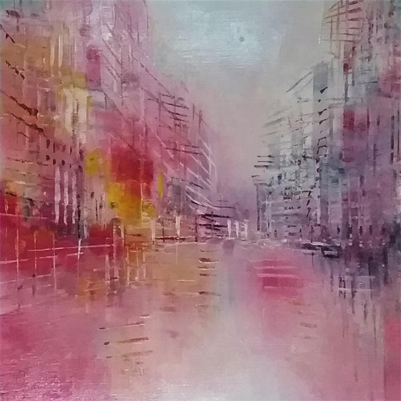 Painting La vie en rose by Levesque Emmanuelle | Painting Abstract Urban Oil