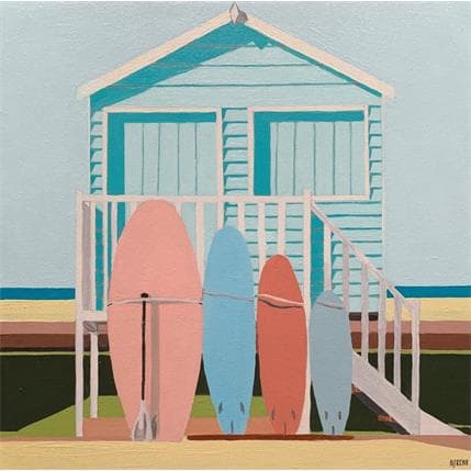 Painting Beach cabine by Al Freno | Painting