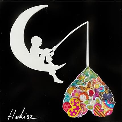 Painting Lune IV by Hokiss | Painting Pop art Mixed Pop icons