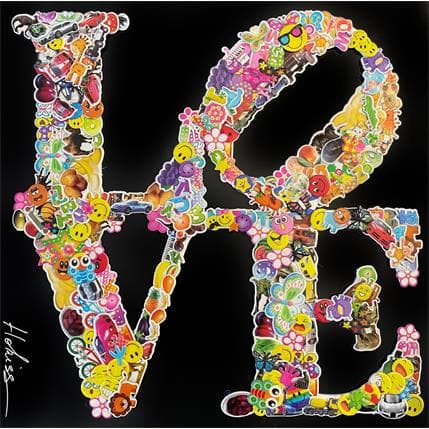 Gemälde Love von Hokiss | Gemälde Pop-Art Mischtechnik Pop-Ikonen