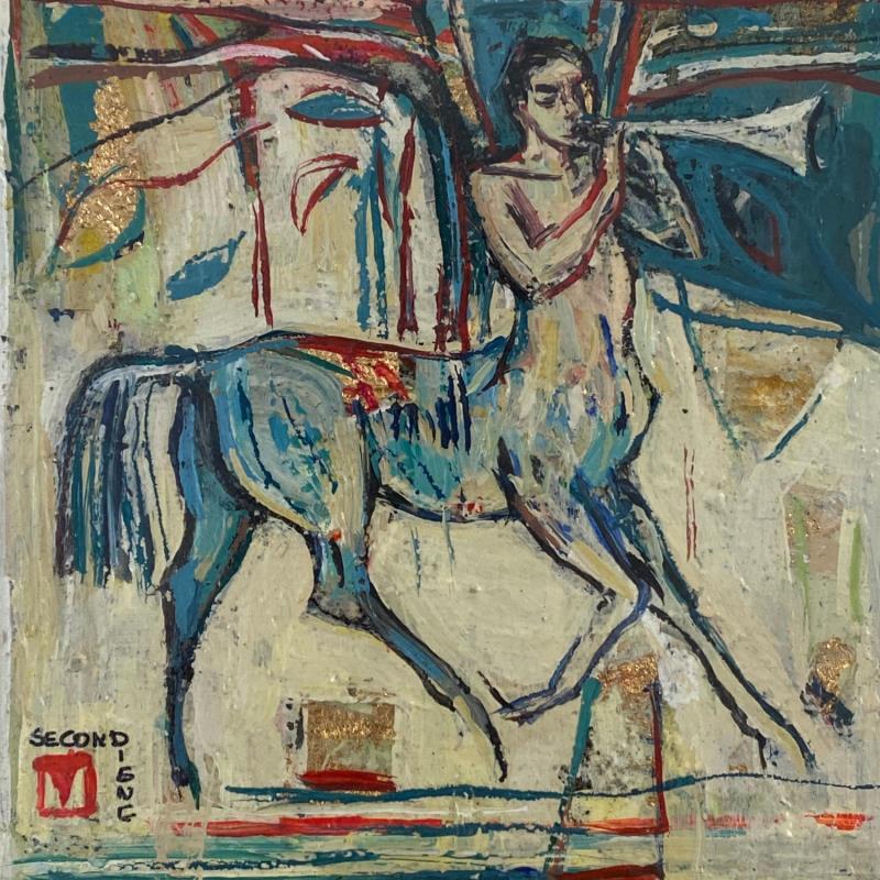 Gemälde Centaure musicien von Machi | Gemälde Figurativ Alltagsszenen Öl Acryl