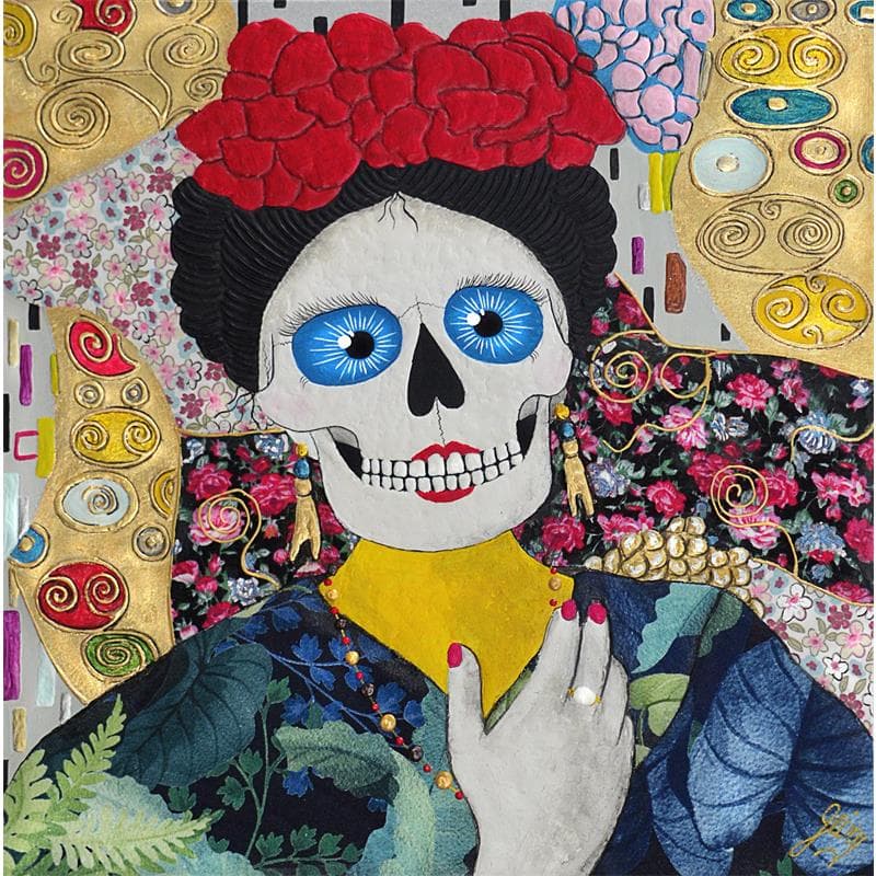 Peinture Frida Klimt par Geiry | Tableau Figuratif Mixte Portraits icones Pop