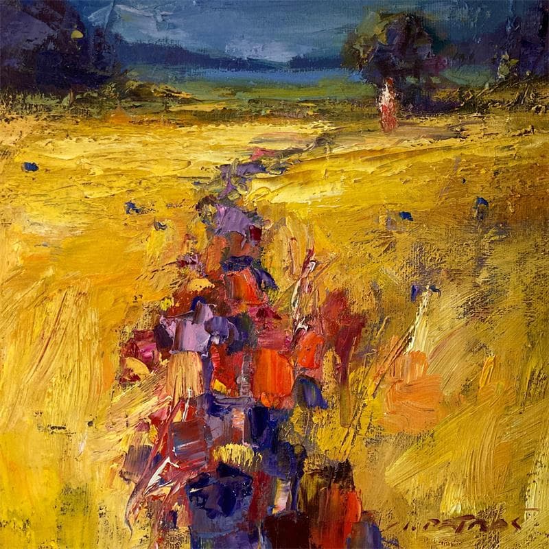 Painting Flowers paths by Petras Ivica | Painting Oil