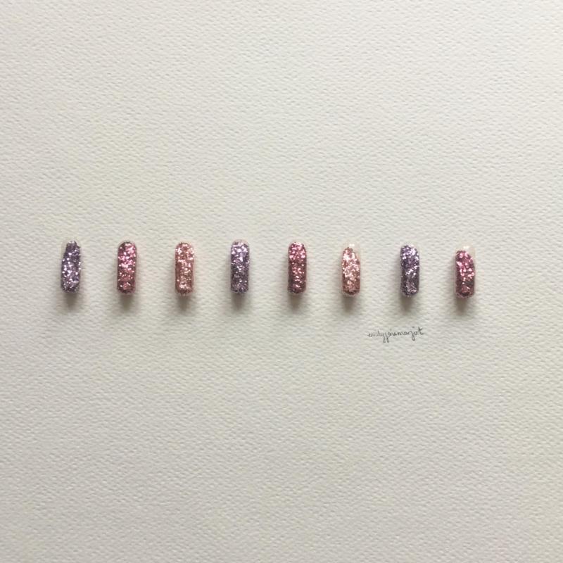 Gemälde pink and purple von Marjot Emily Jane  | Gemälde Abstrakt Materialismus Minimalistisch