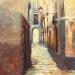 Peinture calle gotica par Galileo Gabriela | Tableau Figuratif Urbain Huile