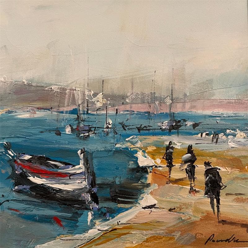Painting Le port by Poumelin Richard | Painting Figurative Oil Marine