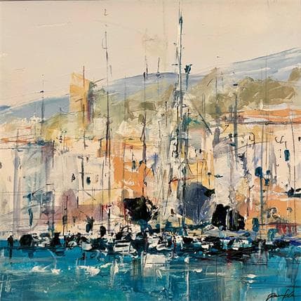 Painting Cagnes sur mer by Poumelin Richard | Painting Figurative Mixed Marine, Pop icons