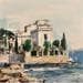 Peinture La Villa Kérylos par Poumelin Richard | Tableau Figuratif Mixte Paysages Vues urbaines Vues marines