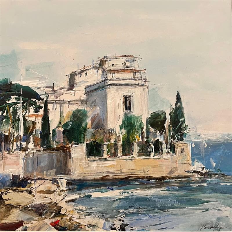 Painting La Villa Kérylos by Poumelin Richard | Painting Figurative Oil Landscapes, Marine, Urban