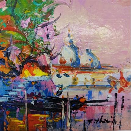 Painting Venise, the channel by Frédéric Thiery | Painting Figurative Acrylic Life style, Urban