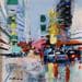 Gemälde Market street traffic von Frédéric Thiery | Gemälde Figurativ Urban Acryl