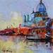 Painting Channel de Venice by Frédéric Thiery | Painting Figurative Landscapes Urban Acrylic