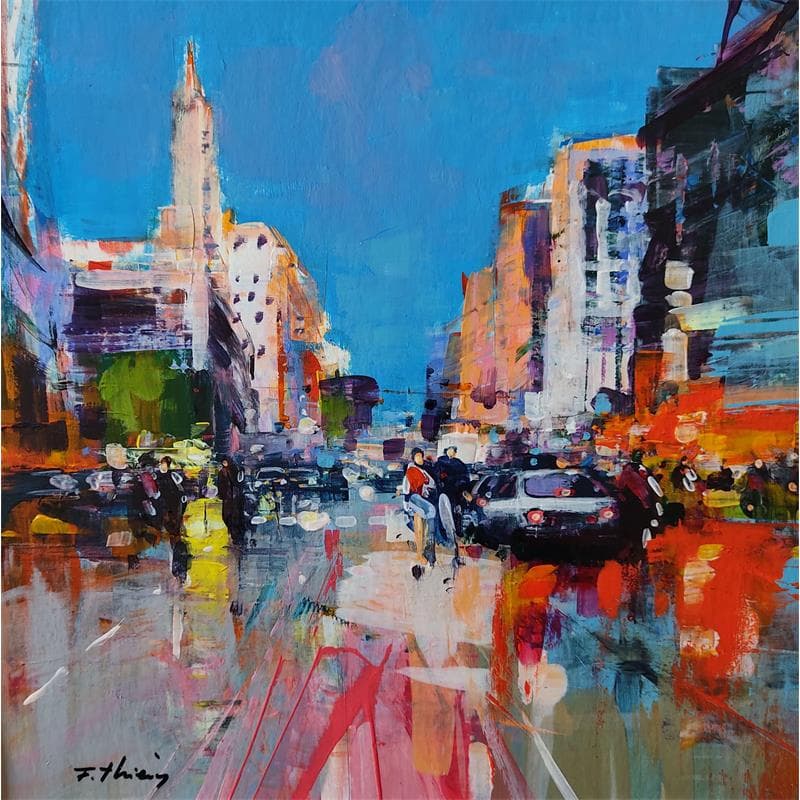 Painting North broad street by Frédéric Thiery | Painting Figurative Urban Acrylic