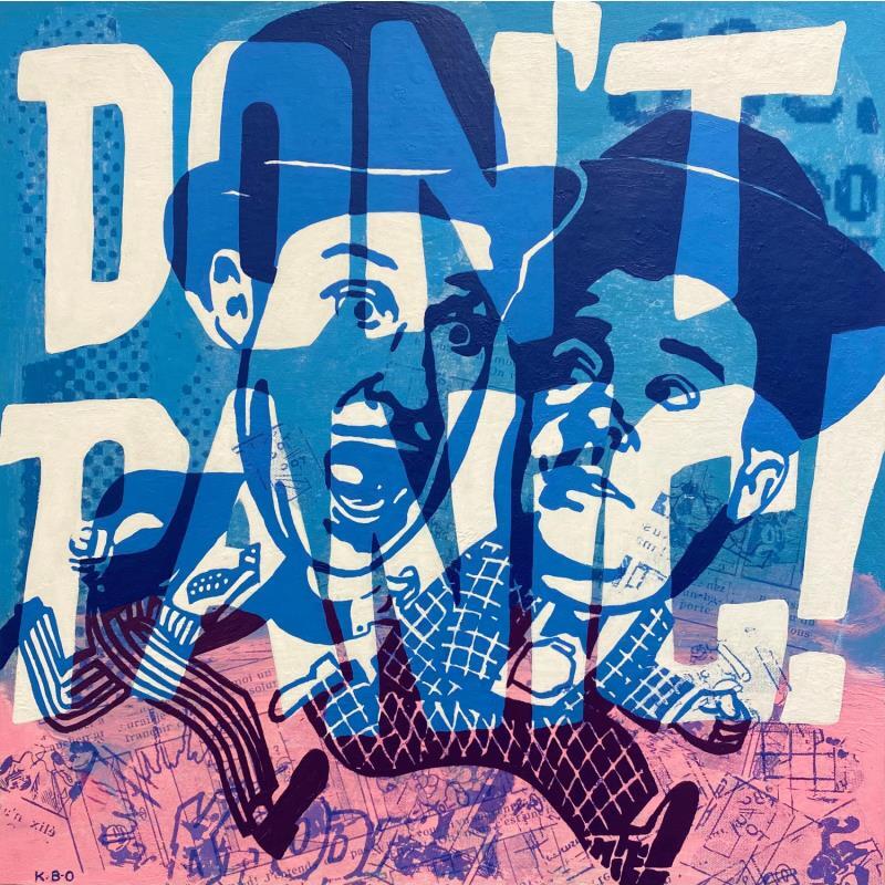 Peinture Don't panic  par Okuuchi Kano  | Tableau Pop-art Icones Pop Carton Acrylique