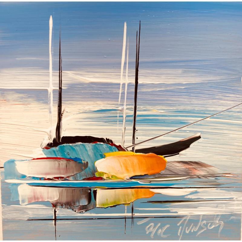 Painting Paisible by Munsch Eric | Painting Figurative Acrylic Marine