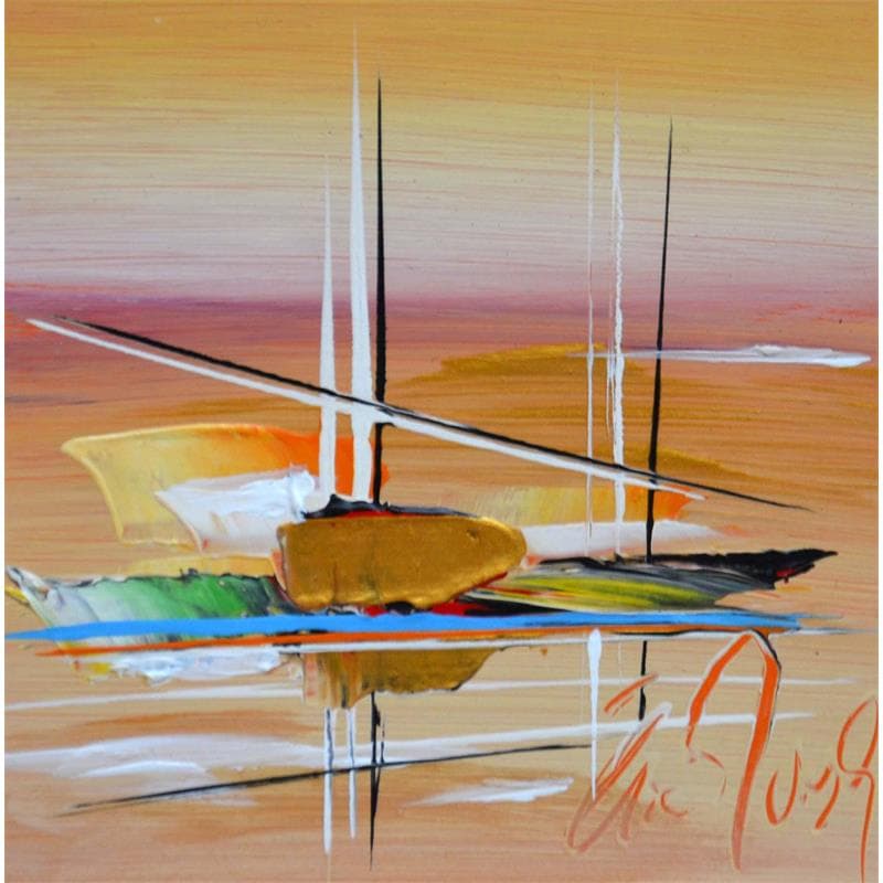 Painting Rivage Doré by Munsch Eric | Painting Figurative Acrylic Marine