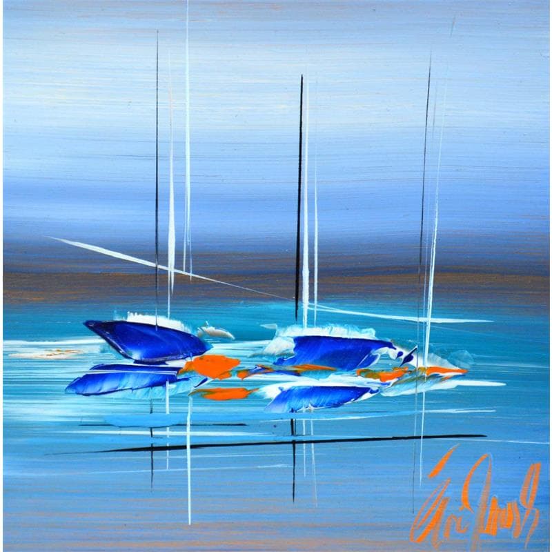 Gemälde L'instant bleu von Munsch Eric | Gemälde Figurativ Marine Acryl
