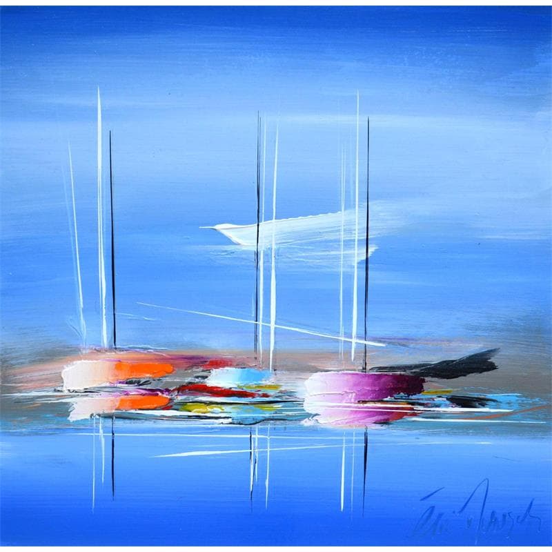 Painting Voyage lointain by Munsch Eric | Painting Figurative Acrylic Marine