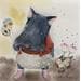Painting Black dog by Masukawa Masako | Painting Illustrative Watercolor Life style