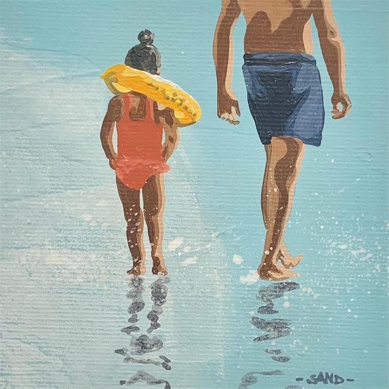 Painting Papa nageur by Sand | Painting Figurative Acrylic Life style
