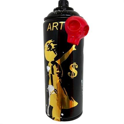 Sculpture Bombe Bansky Dollar Doré by VL | Sculpture Recycling Recycled objects