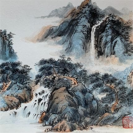 Peinture Sound of spring par Yu Huan Huan | Tableau Figuratif Mixte Paysages