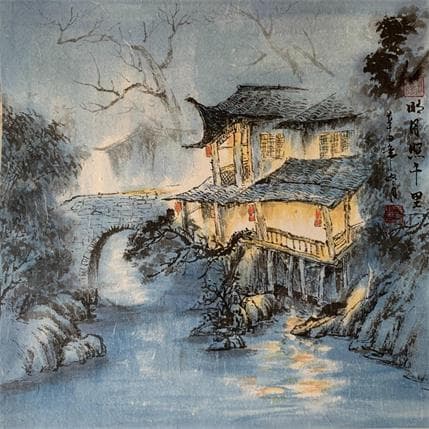 Painting 1d by Yu Huan Huan | Painting Figurative Mixed Landscapes